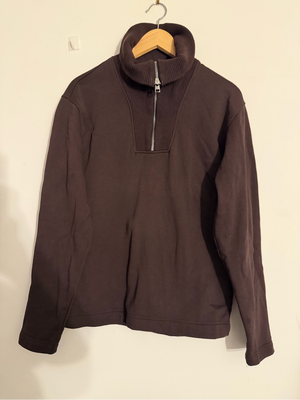 Banana Republic Men's Brown Quarter-Zip Funnel Neck Sweater